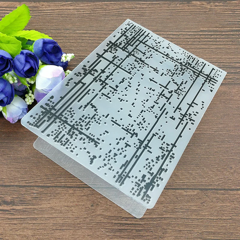 Nigikala EMBOSSING FOLDER dots line rain abstract code DIY scrapbook album card gift packing decoration cutting dies paper craft