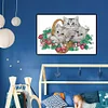 Diamond Painting-DIY Crystal Rhinestone Flower Cat