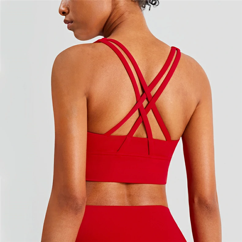 rustic coral workout bra top