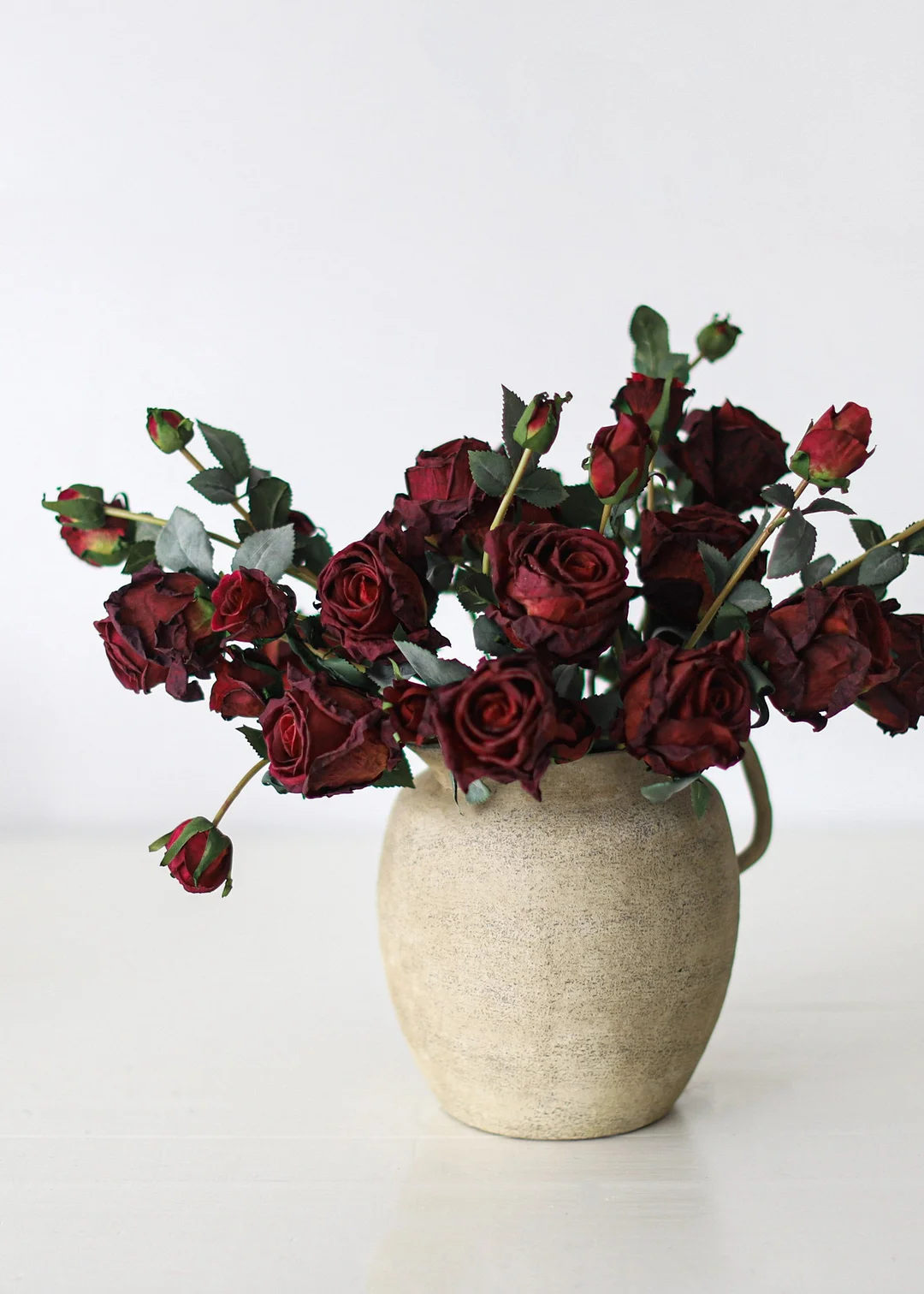 Fake Dried Rose in Burgundy - 27.5"