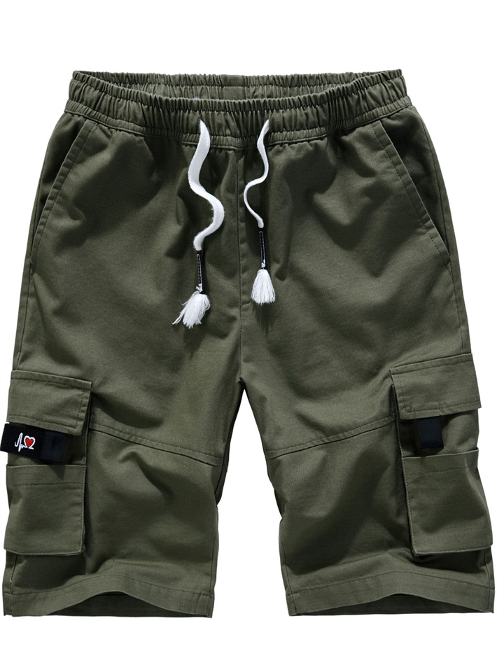 Summer Men's Work Shorts Loose Large Size Men's Cotton Five Pants Multi-pocket Casual Pants