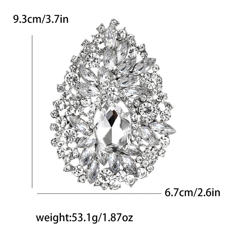 Retro Pin Water Droplets Alloy Inlay Artificial Rhinestones Women’s Brooches