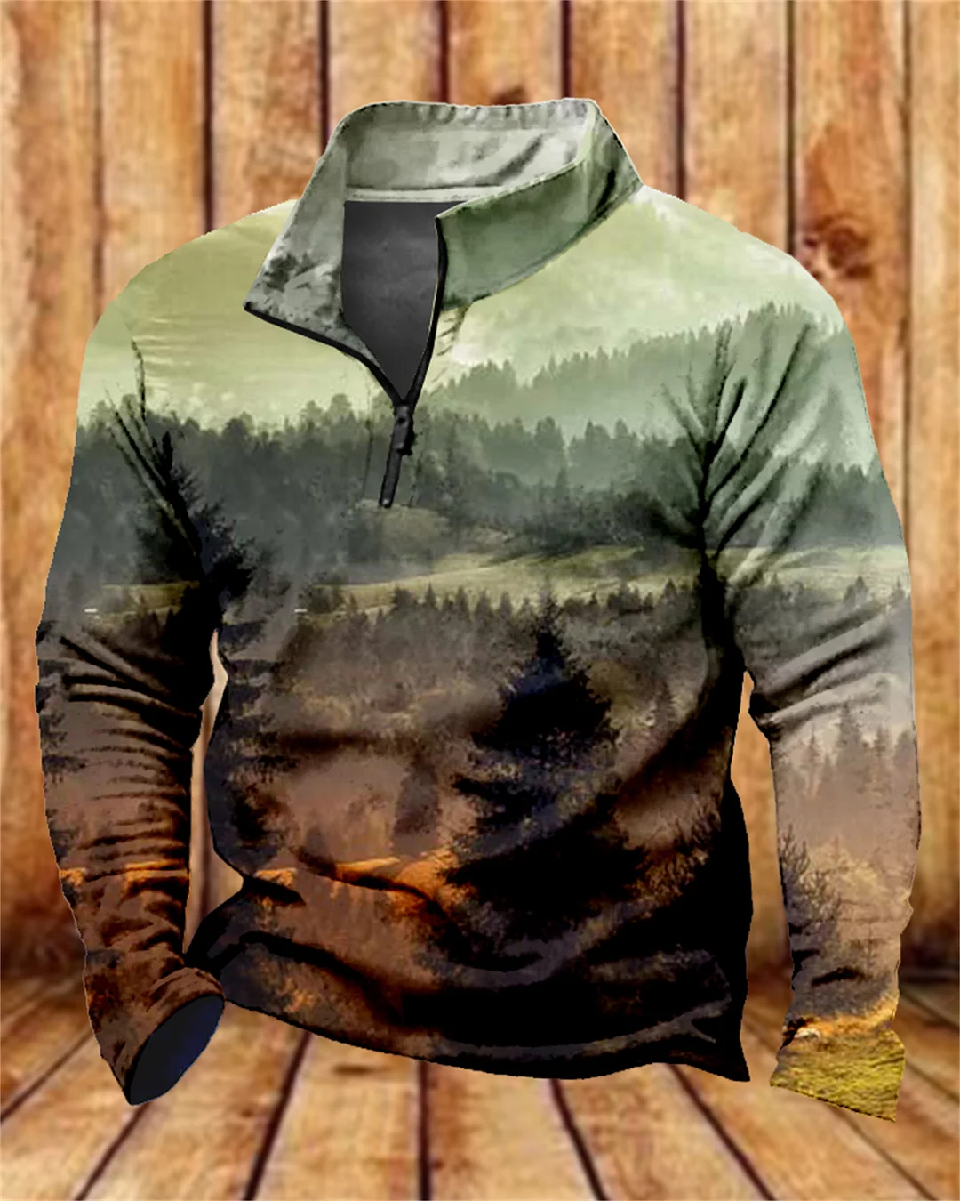 Suitmens Men's Primeval Forest Zipper Hooded 00428