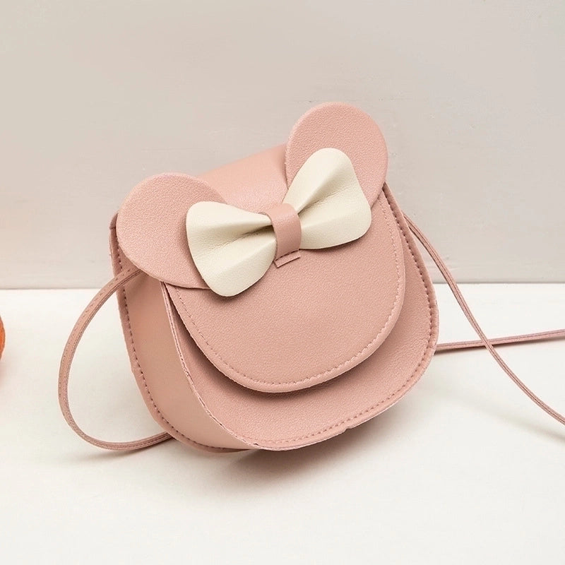 Women’s Small Pu Leather Color Block Solid Color Cute Round Flip Cover Crossbody Bag