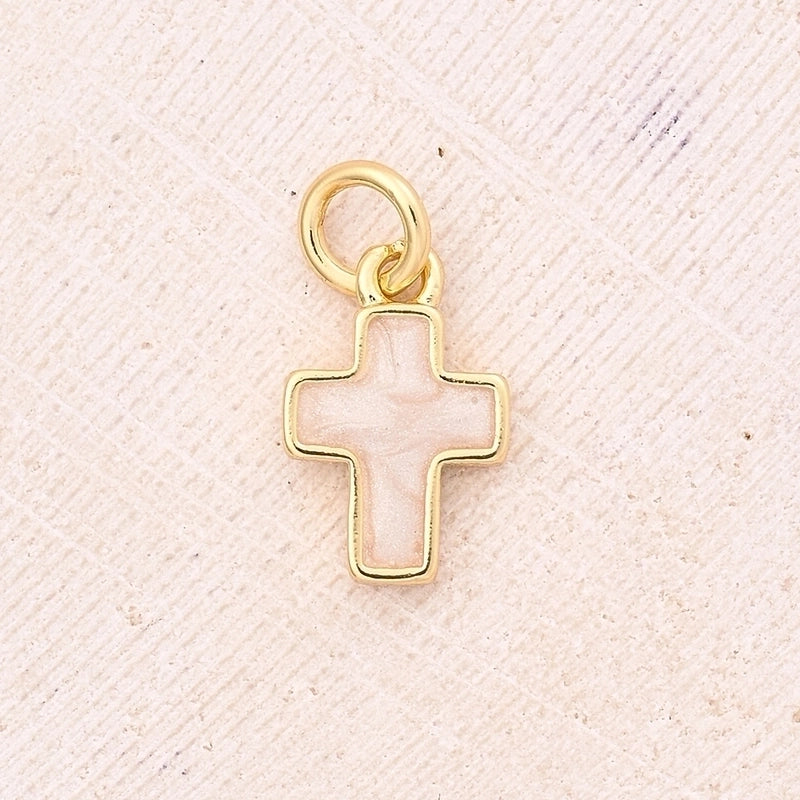1 Pc/Package 18.5×12.5mm 19×12.5mm 35x20mm Hole 3~3.9mm 5x3mm 9x5mm Copper Shell Zircon 18K Gold Plated Cross Polished Jewelry Accessories Pendant