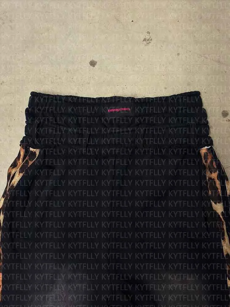 Athvotar Athvotar Summer New Black Leopard-Print Double Waist Trousers Wide Leg Pants Gothic Men And Women The Same