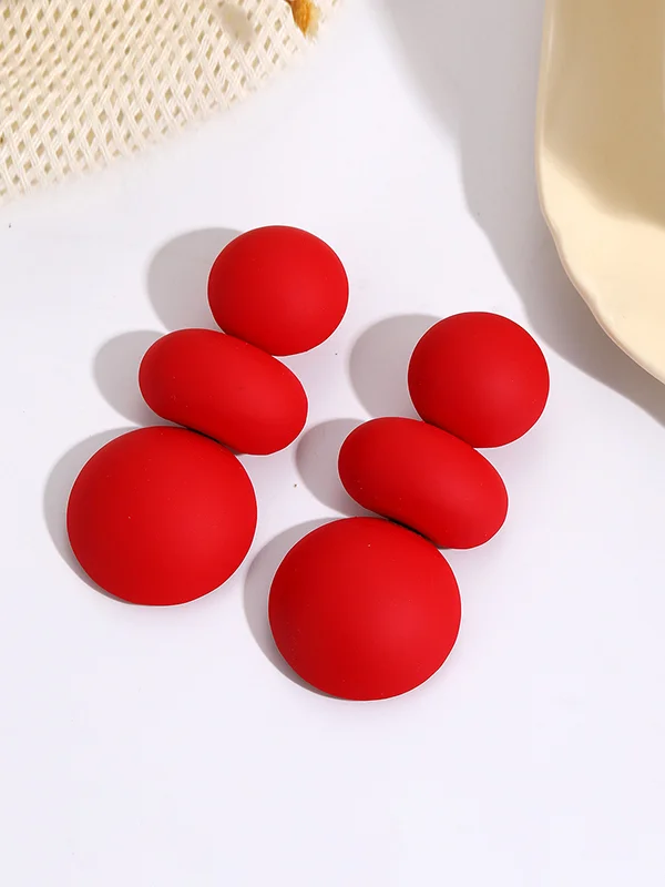 Beaded Geometric Solid Color Earrings Accessories