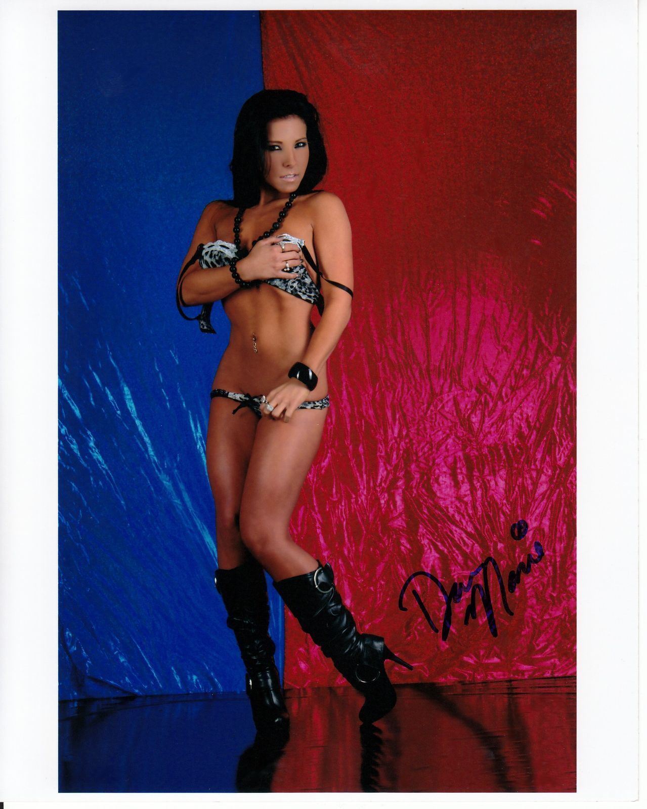 DANA MARIE hand-signed SEXY BRA PANTIES BOOTS 8x10 closeup w/ UACC RD COA proof