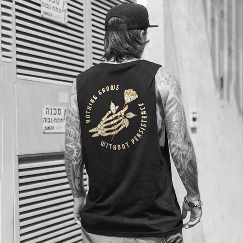 Nothing Grows Without Persistence Print Men's Vest -  