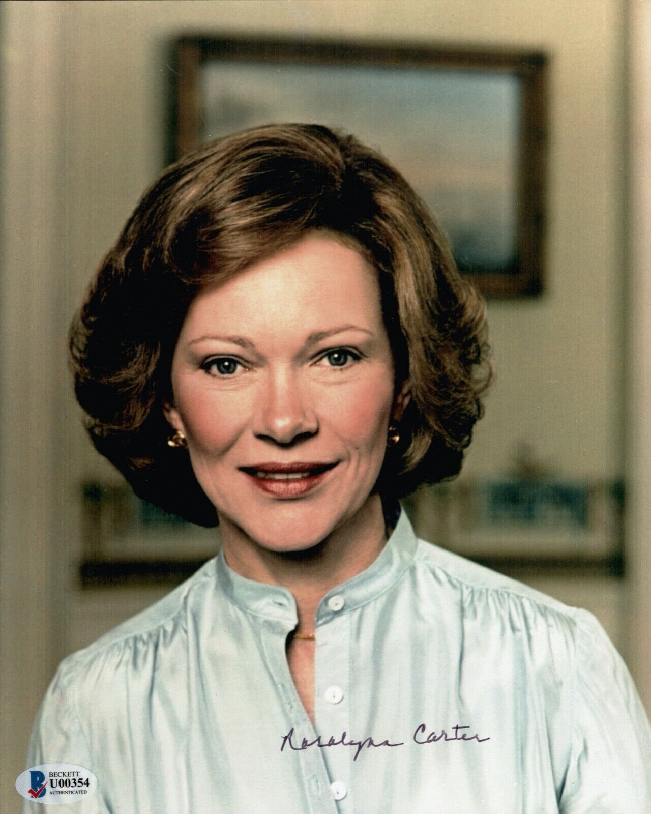 ROSALYNN CARTER Signed FIRST LADY 8x10 Photo Poster painting Autograph BECKETT BAS COA Cert