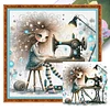 (Multi-Style) Weird Sewing Girl-11CT Stamped Cross Stitch 40*40cm/15.75*15.75in tapestrymarket