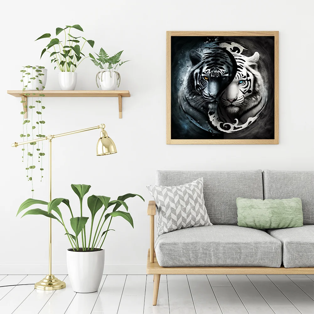 Diamond Painting - Full Round Drill - Tai Chi Tiger(30*30cm)