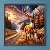 Diamond Painting-DIY Full Round Drill Autumn Elk(40*40CM)