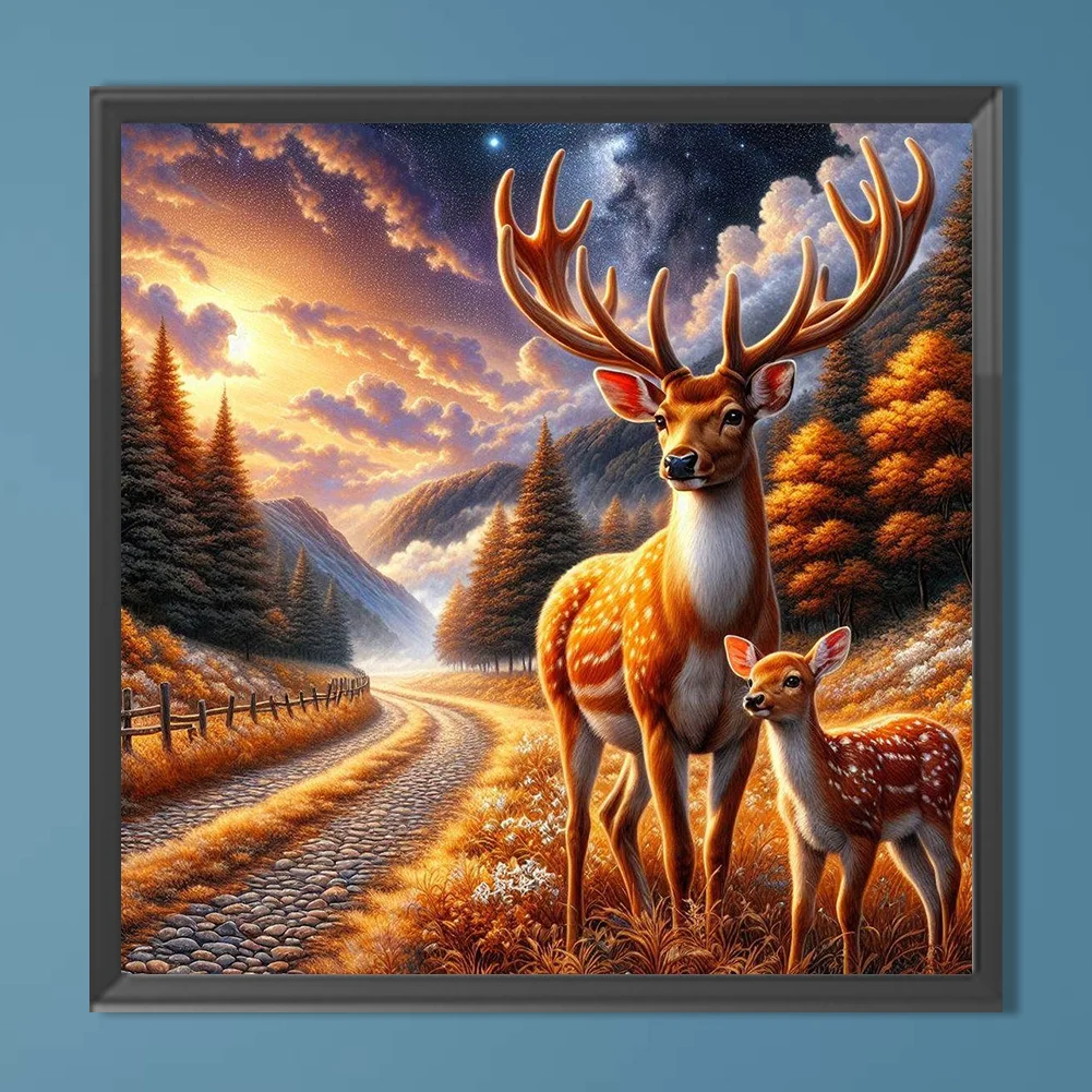 Diamond Painting - Full Round Drill - Autumn Elk(Canvas|40*40cm)