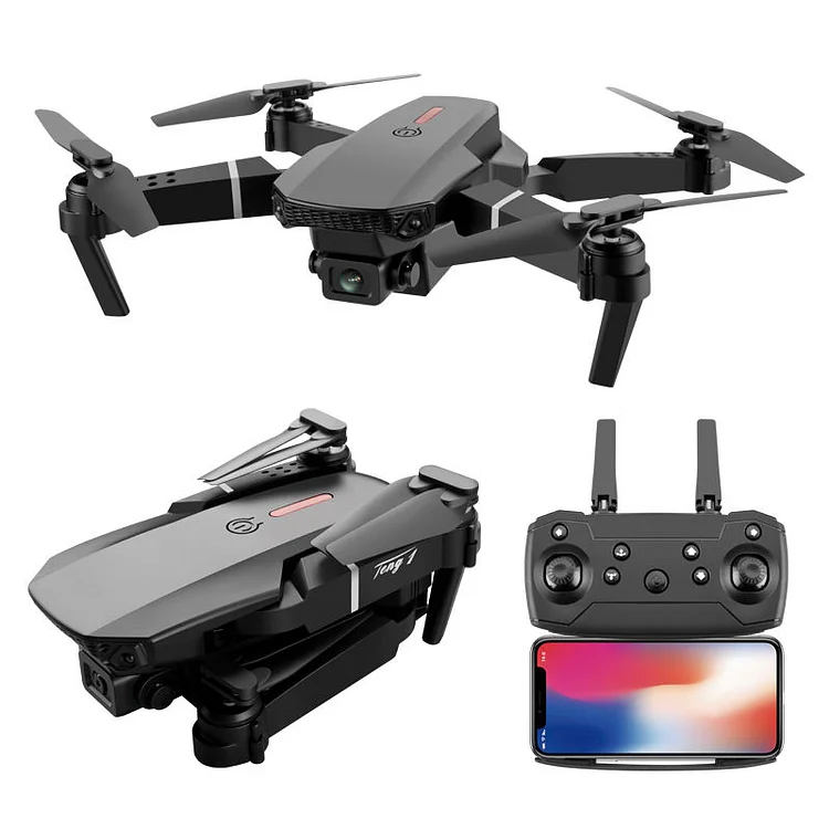 Dronehint E88 4K High-Definition Dual Camera Drone with All-Round Led Lighting Can Be Controlled and Operated Through an App Drone