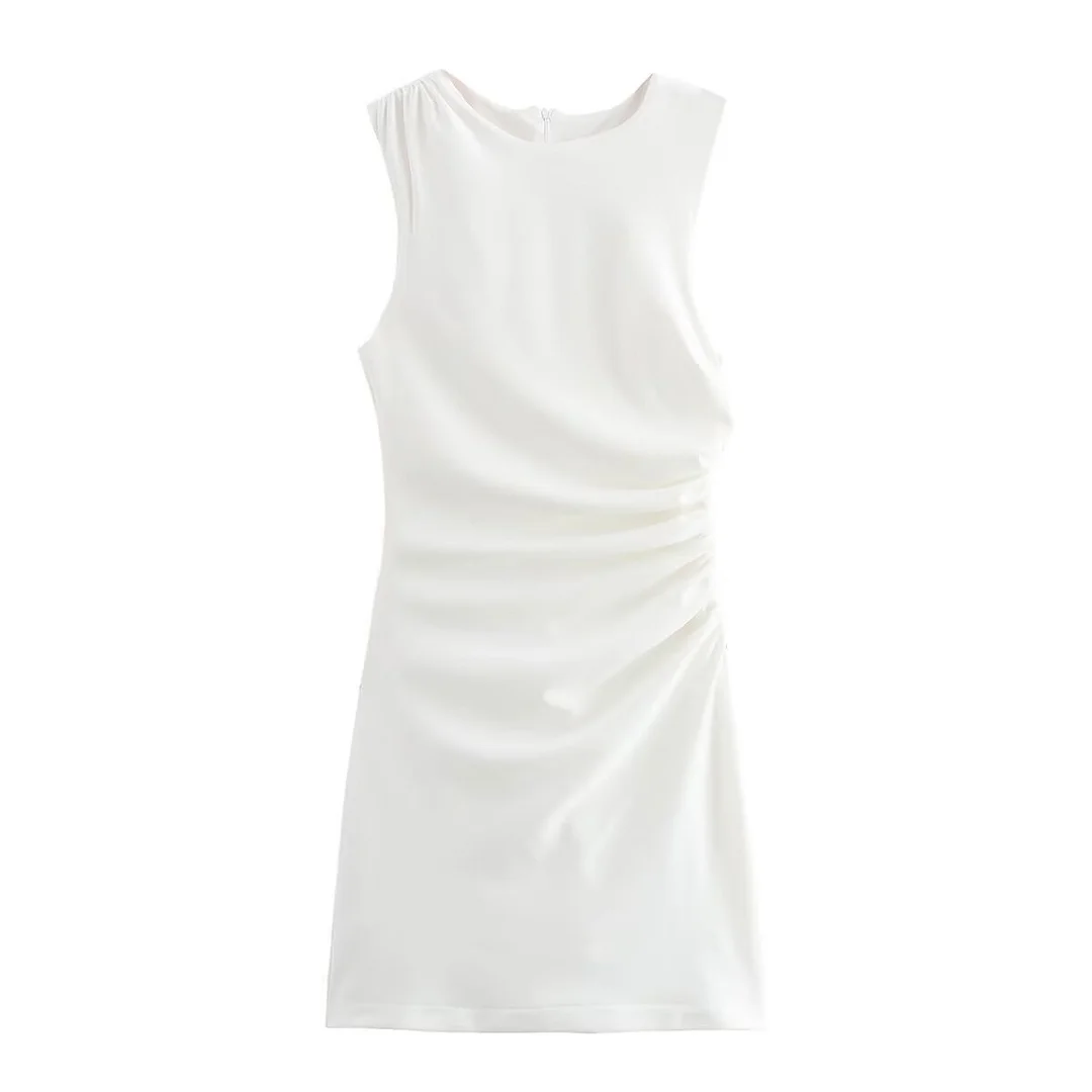 Nigikala Nigikala Autumn Fashion Single Three-Color Knitted Folding Dress Women's Dress B88772