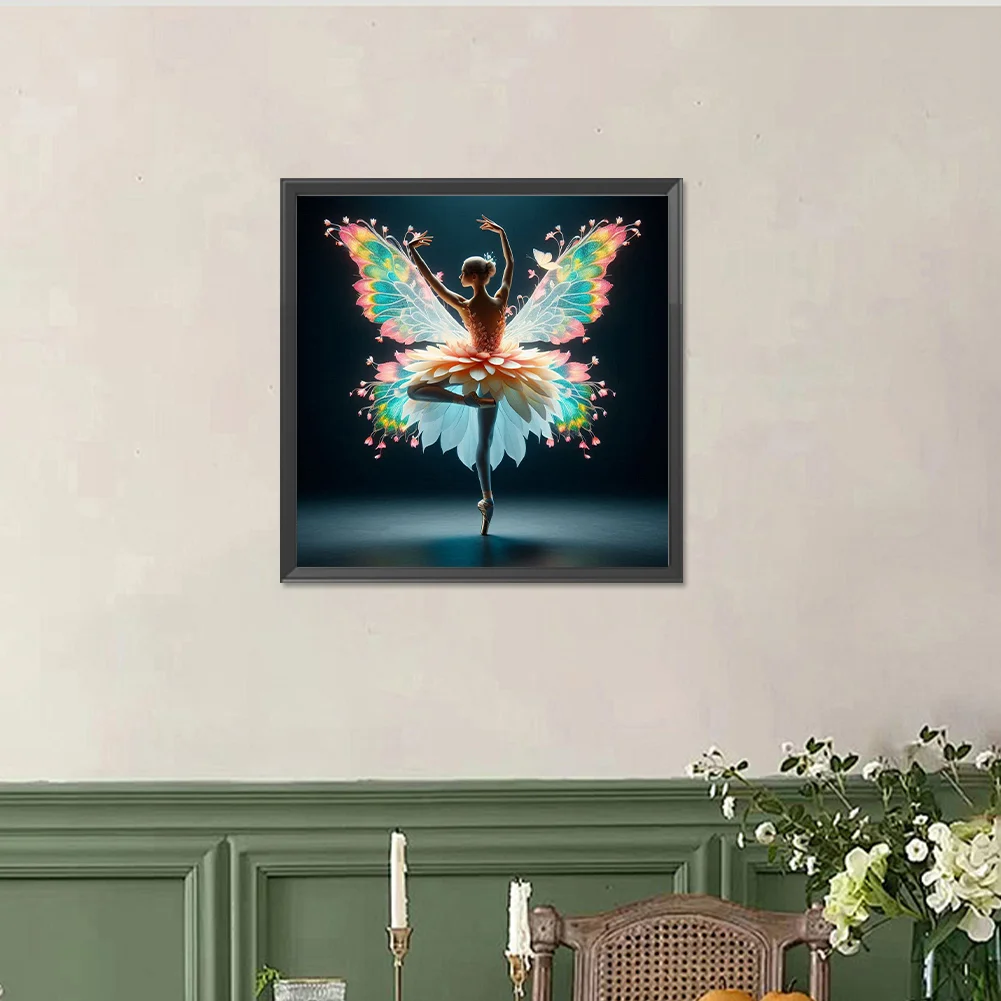 Diamond Painting - Full Round Drill - Butterfly Dancing Beauty(Canvas|40*40cm)