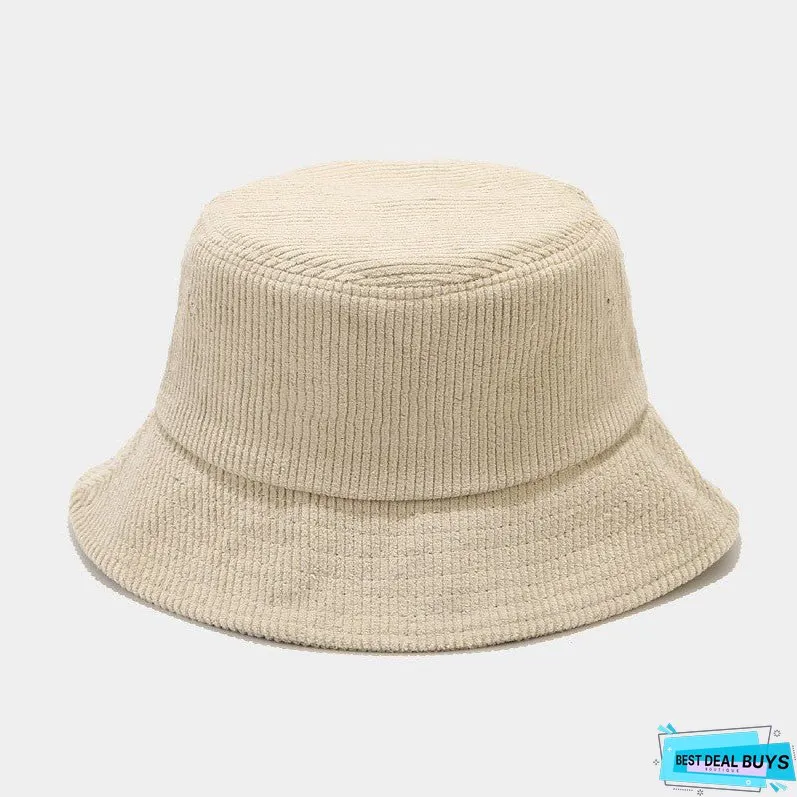 Female Autumn Corduroy Fisherman Hat