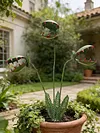 Metal Carnivorous Plant Garden Stake Weatherproof Large Venus Flytrap Plant Sculpture Rust Proof Painted Carnivorous Plants Garden Stake For Outdoor Gardens And Courtyards