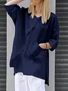 Flax Cotton Half Sleeves Shirts Tops