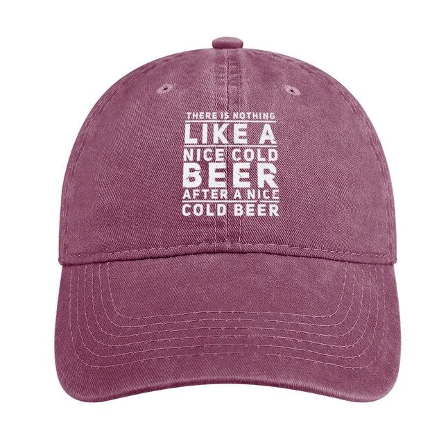 Men’s There Is Nothing Like A Nice Cold Beer Adjustable Denim Hat socialshop