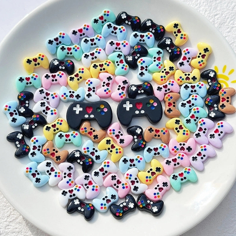 100 Pieces Cartoon Glossy Game Machine Handle Diy Resin Jewelry Accessories Mobile Phone Shell Cream Glue Patch Handmade Material