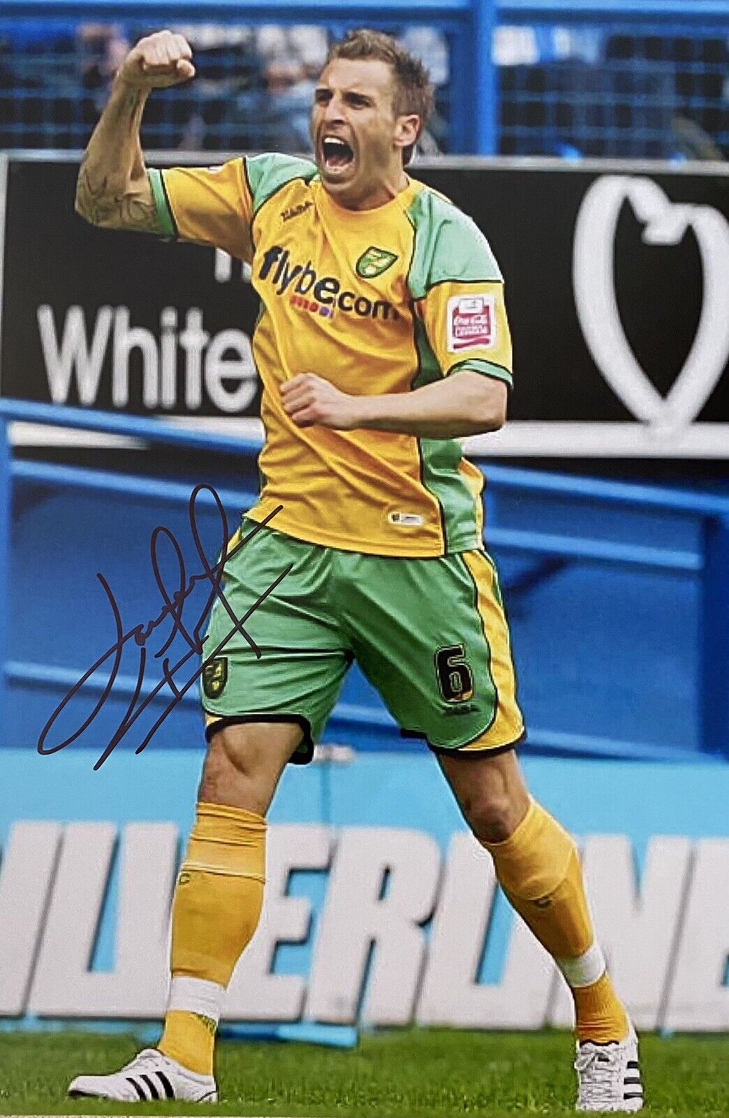 Darren Huckerby Genuine Hand Signed Norwich City 12x8 Photo Poster painting 4