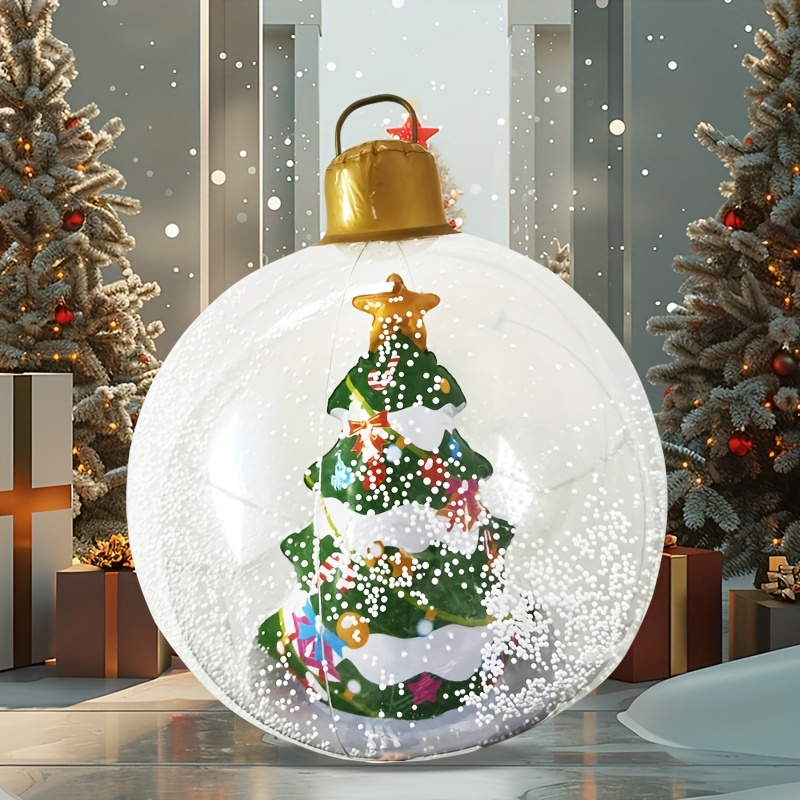 Tegooe Large Inflatable Christmas Ornament Snow Globe with Reindeer 255 Inch