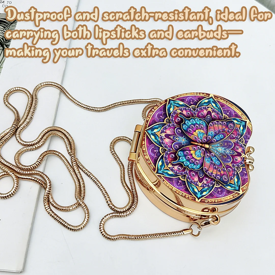Butterfly B DIY Acrylic Love Diamond Art Painting Card Case Wallet with Chain Small Diamond Painting Crossbody Bag for Adults Women Girls Gift