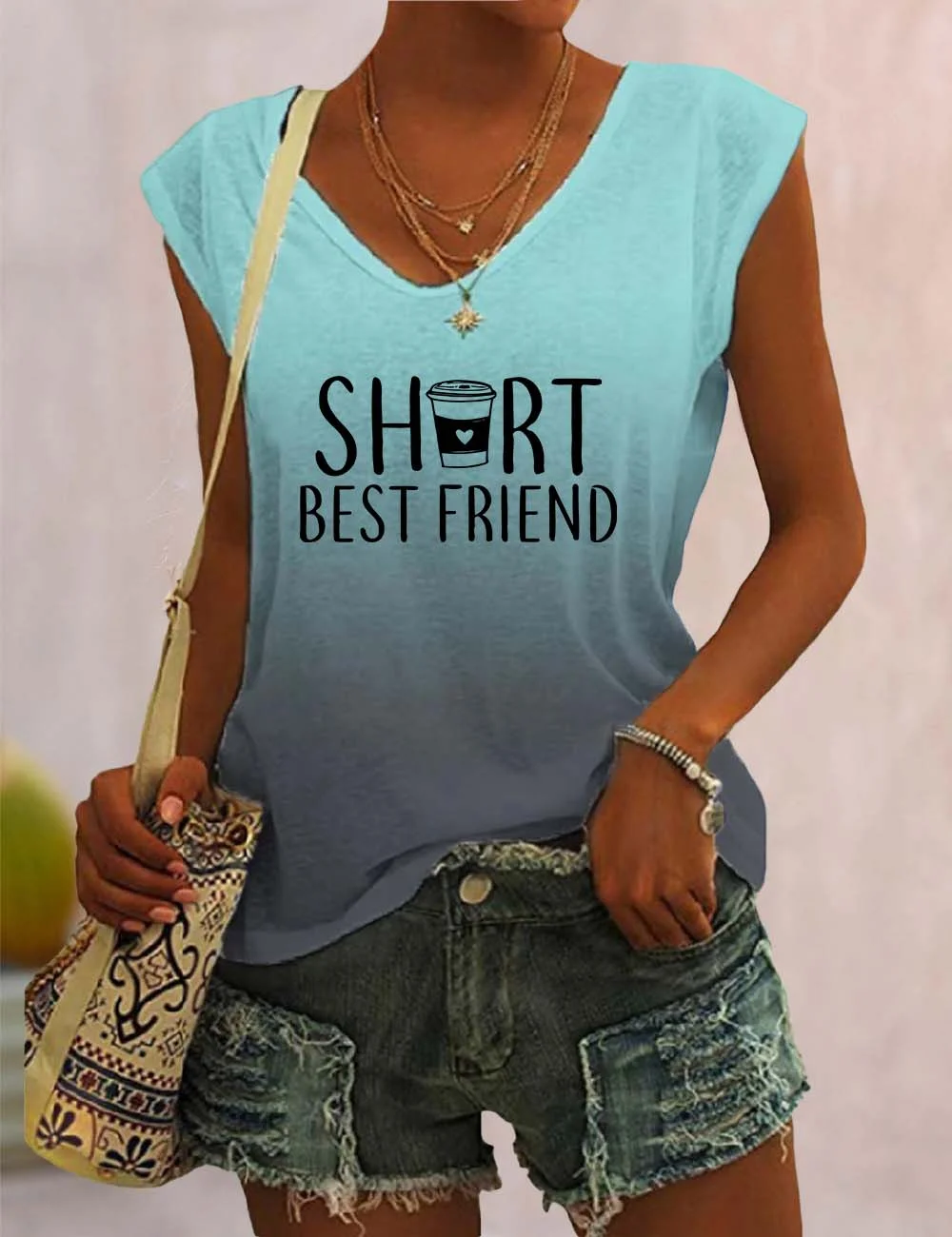 Tall/Short Best Friend V Neck Tank
