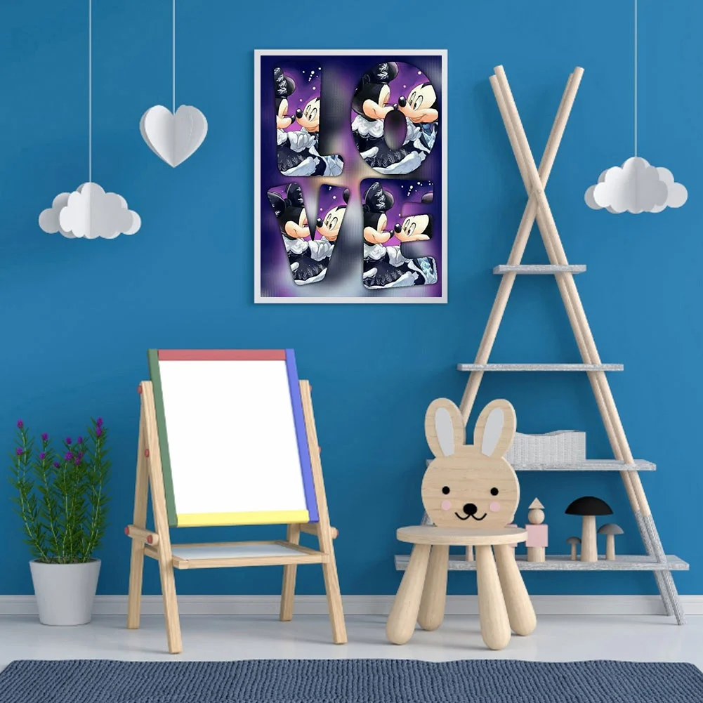 Full Round Diamond Painting 40*50cm - Mickey Mouse Love