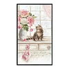 11CT Pink Flower Cat - Stamped Cross Stitch 35*20cm/13.78*7.87in
