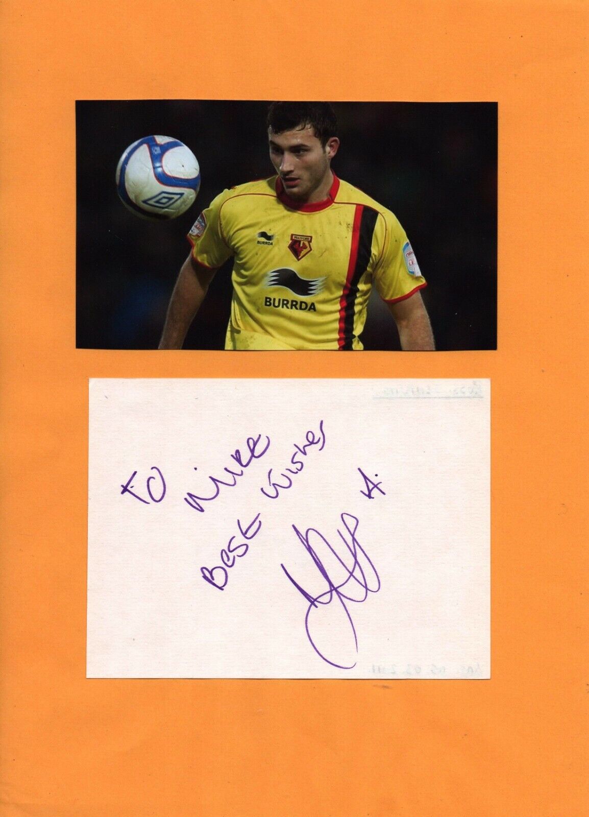 WATFORD - FOOTBALL - ROSS JENKINS personally signed album card + picture display