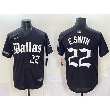 Men's Dallas Cowboys #22 Emmitt Smith Black "Gothic Lone Star Edition" Limited Stitched Baseball Jersey