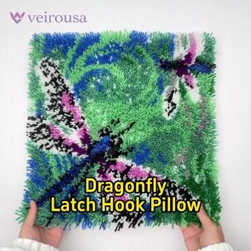 The Flying Dragonfly Latch Hook Pillow Kit for Adult, Adult, Beginner and Kid veirousa
