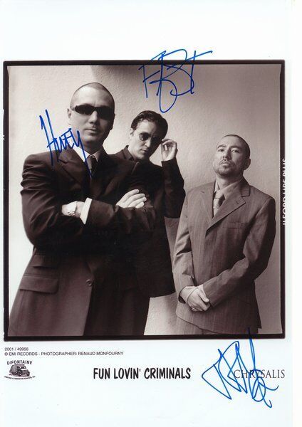 Fun Lovin' Criminals genuine autograph 8x12