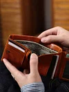 Vintage Genuine Leather Handmade Multi-Card Slot Demagnetizing Anti-theft Card Swiping Wallet