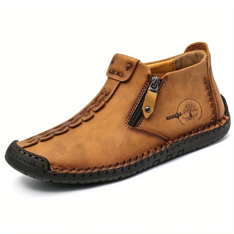 🔥Men's High Top Stitched Boots With Zipper