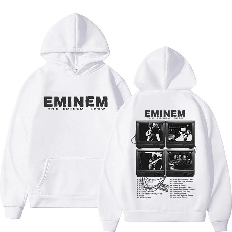 Rapper Eminem Music Album Hoodie Hip Hop Oversized Sweatshirt Streetwear at Hiphopee