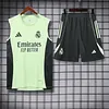 2025/2026 Real Madrid Pre-Match Training Light Green Vest+Shorts Football1:1 Thai Quality