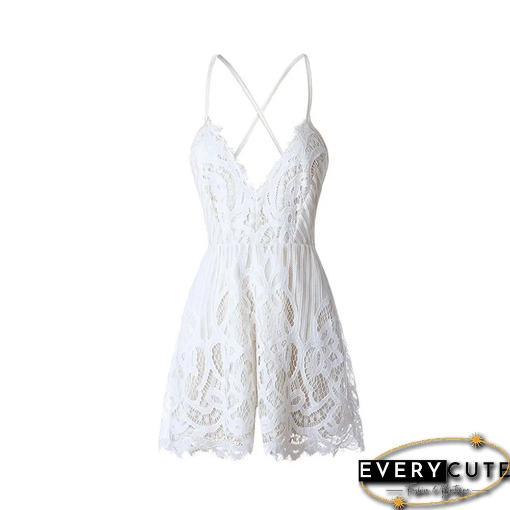 Women Summer Sleeveless Lace Casual Evening Party Cocktail Short Mini Dress
