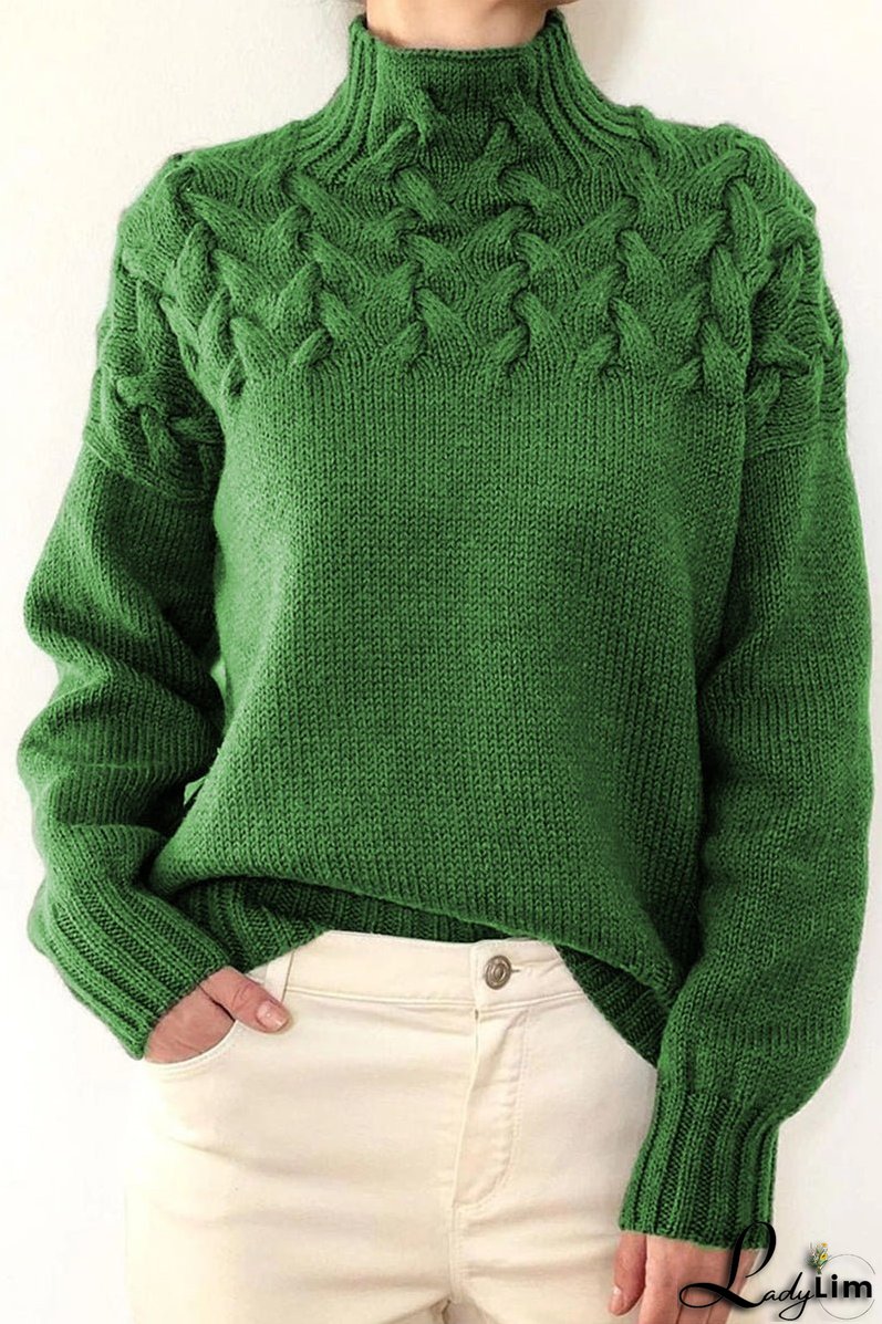 Casual Solid Weave Turtleneck Sweaters(11 Colors)