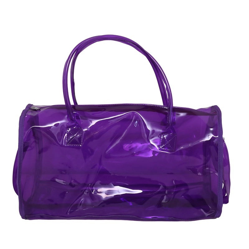 Unisex PVC Solid Color Basic Square Zipper Travel Bag