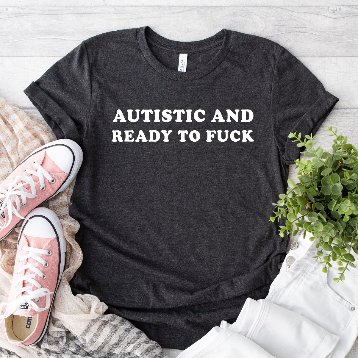 Loveyoufancy Autistic and Ready to F*CK Funny Meme Tshirt