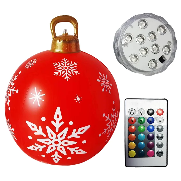 60cm Inflatable Christmas Ball PVC Glow Christmas Inflatable Ball (Style B)