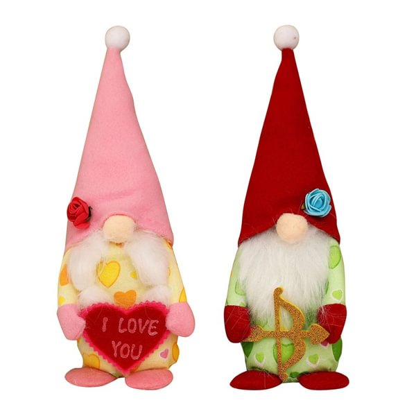2 Pack Valentines Gnomes Plush Decorations - Mr And Mrs Scandinavian Tomte Elf Dwarf Figurines Table Decor Gifts - Shop Trendy Women's Fashion | TeeYours