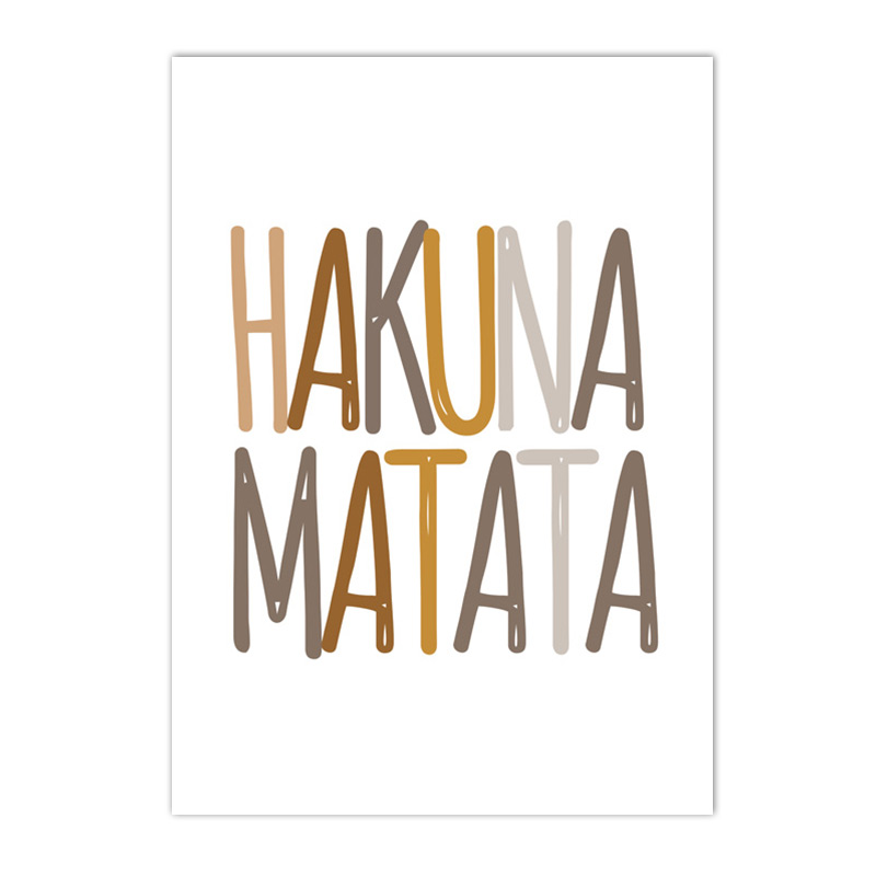HAKUNA MATATA Art Poster Baby Nursery Canvas Print Lion Animal Painting Tiger Posters Nordic Wall Pictures Kids Room Decoration