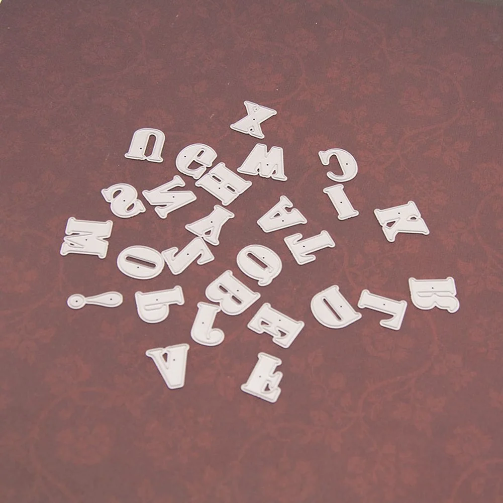 27pcs/Set Alphabet Letter Metal Cutting Dies Stencil for DIY Scrapbooking Album Embossing Paper Cards Deco Crafts Die Cuts