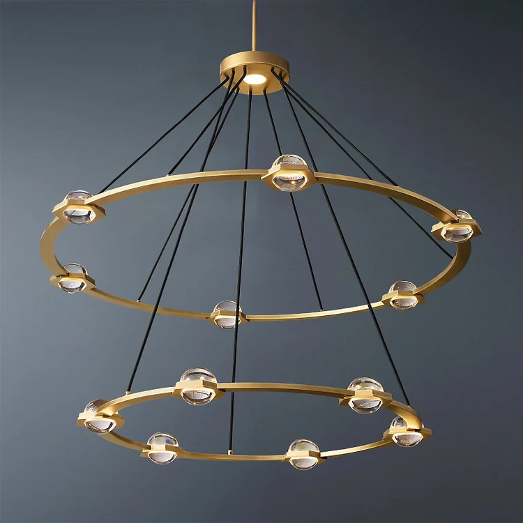 Éclatant vintage Sophistication Two-tier Round Chandelier 48" Vjlight