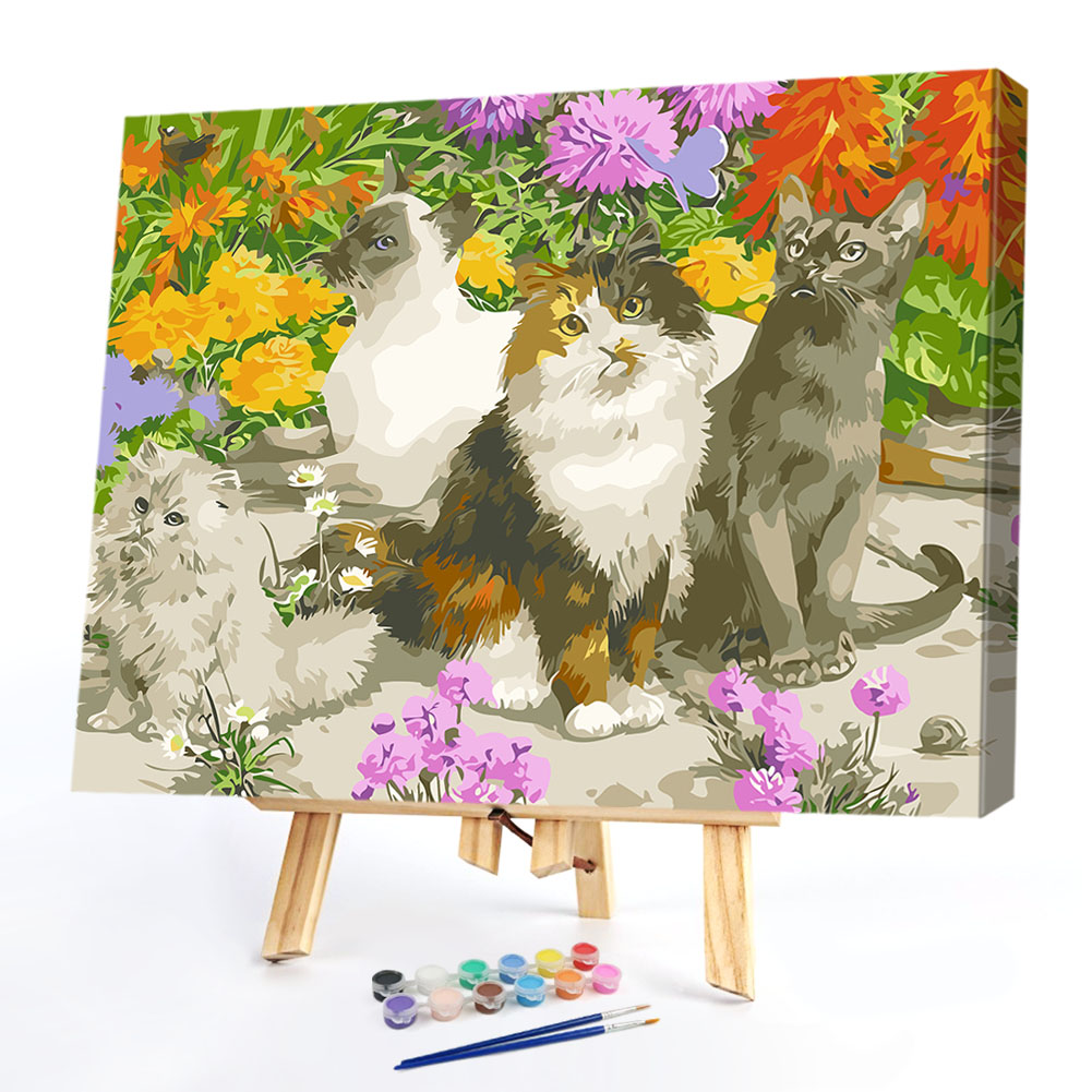 

40*50CM Paint By Numbers-Four Cats, 501 Original